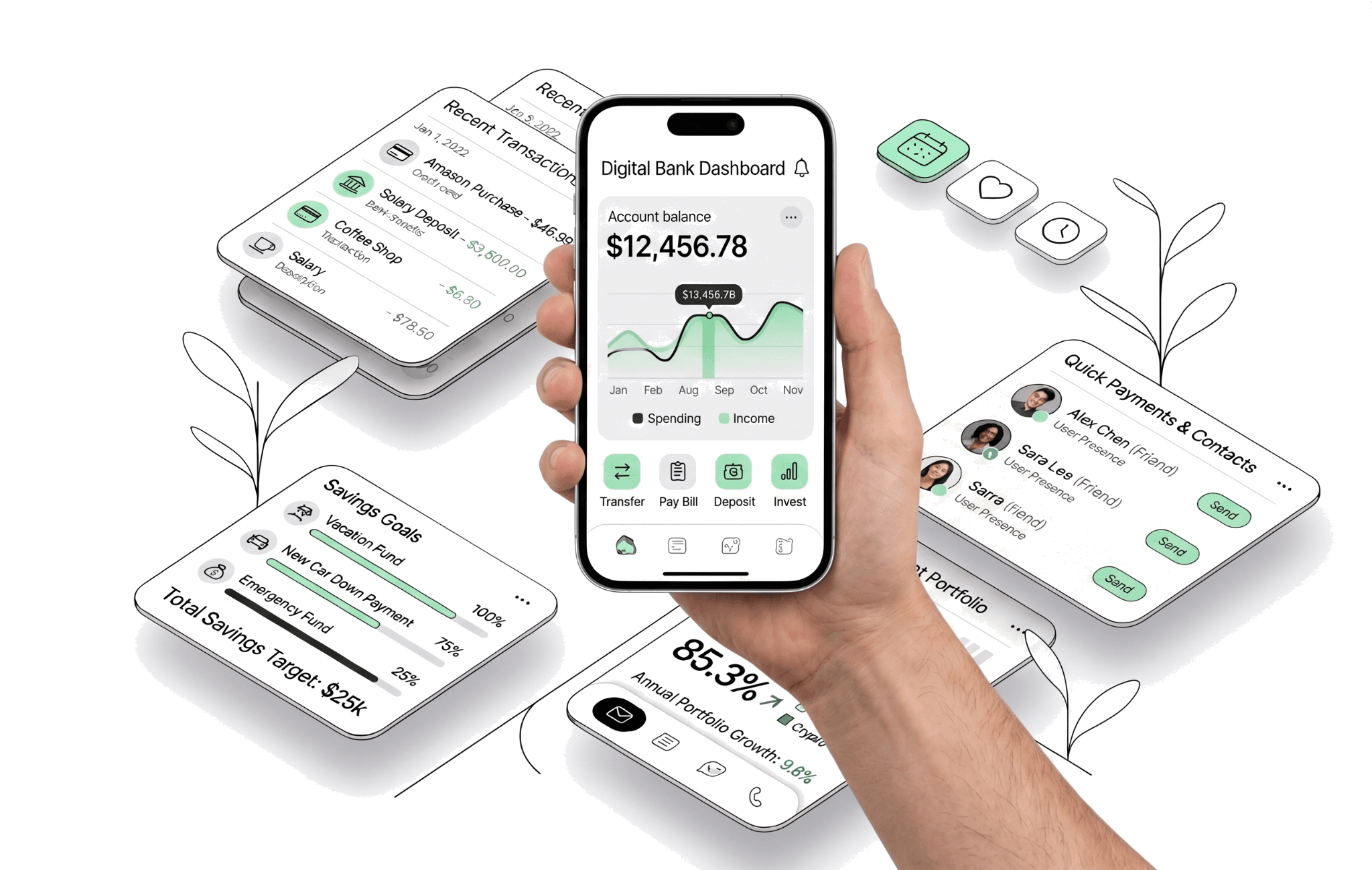 Premium Banking App Illustration